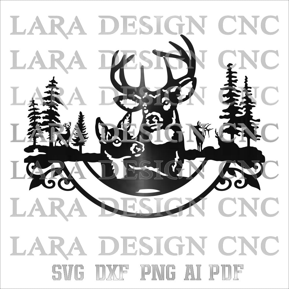 Monogram (Ornate Buck & Doe)